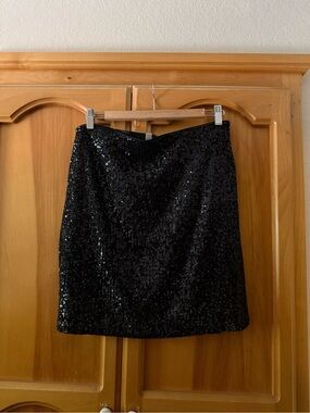 Cable & Gauge Black Sequin Mini Skirt